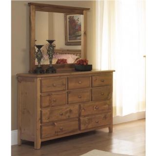 Pine Creek 10 drawer Rustic Dresser And Mirror Set