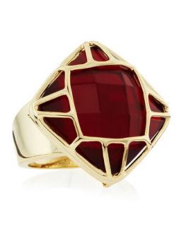 Ruthie Cage Ring, Red, Size 7