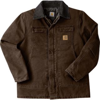 Carhartt Sandstone Traditional Quilt Lined Coat   Dark Brown, 5XL, Big Sizes,