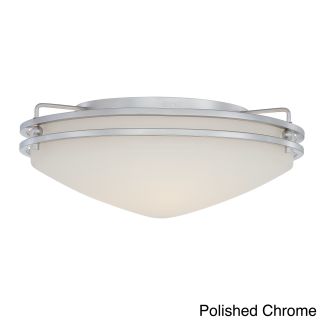 Quoizel Ozark 2 light Flush Mount (Glass Finish Polished chromeNumber of lights Two (2)Requires two (2) 100 watt A19 medium base bulbs (not included)Dimensions 5.5 inches high x 13 inches deep Shade dimensions 12.5 x 4Weight 5 poundsThis fixture does