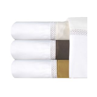 Veratex 800tc Egyptian Cotton Sateen Embroidered Duet Sheet Set, Ivory