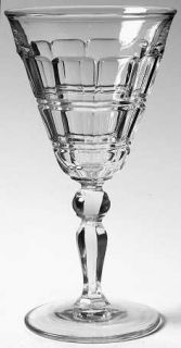Heisey Cross Lined Flute Water Goblet   Stem #451, Flutes With Vertical Lines