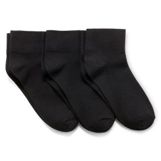3 pk. Quarter Socks, Black, Womens