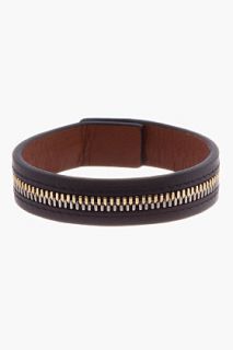 Want Les Essentiels De La Vie Black Leather Zip Bracelet