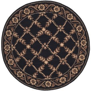 Safavieh Hand hooked Wilton Black New Zealand Wool Rug (6 X 6 Round)