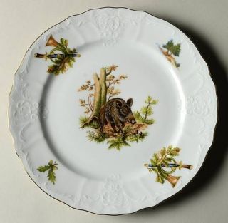 Bernadotte Czech Bdt13 Salad Plate, Fine China Dinnerware   Embossed Rim,Various