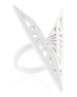 Fractured Heart Ring, White, Size 7