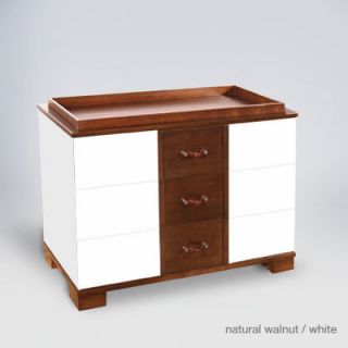 ducduc Morgan 3 Drawer Changer Morg3DC Wood Finish White / Walnut