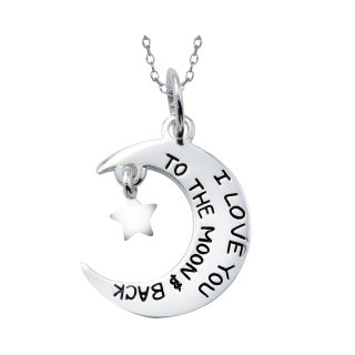 Bridge Jewelry Footnotes Moon & Star Pendant Sterling Silver