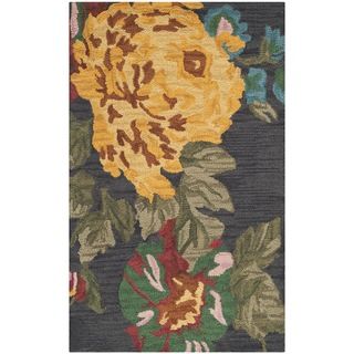 Safavieh Handmade Jardin Black/multicolor Contemporary Floral Wool Rug (3 X 5)