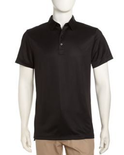 Short Sleeve Golf Shirt, Black