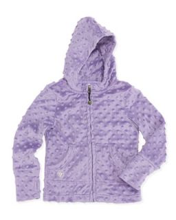 Dotted Plush Hoodie, Lavender, 7 14