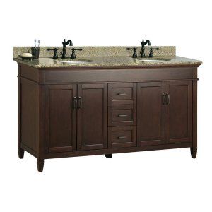 Foremost ASGAQD6122D Ashburn 61 Vanity with Double Bowls & Granite Top