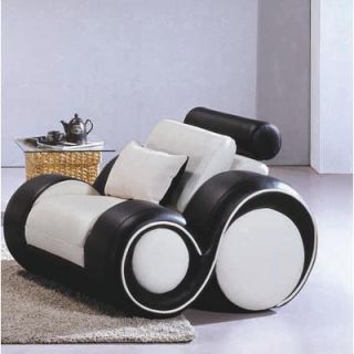 Hokku Designs Hematite Leather Chair MF4088 chair white/black Color White / 