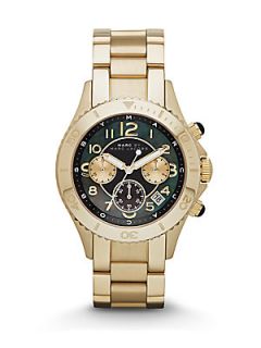 Marc by Marc Jacobs Goldtone Stainless Steel Chronograph Watch/Black   Gold Blac