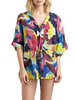 Feather Print Bay Coverup  