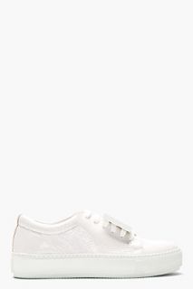 Acne Studios White Cracked Leather Adriana Sneakers