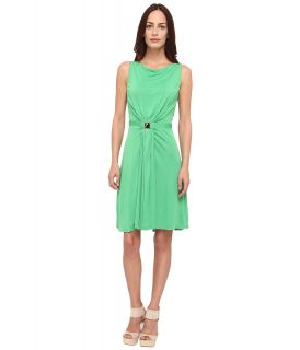 Versace Collection Cinched Waist Sleeveless Dress Womens Dress (Green)