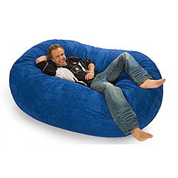 Oval Royal Blue Microfiber And Foam Bean Bag, 6 foot (Royal BlueMaterials Durafoam foam blend, microfiber outer cover, cotton/poly inner linerStyle OvalWeight 70 poundsDimensions 72 inches x 48 inches x 34 inches Fill Durafoam blendClosure ZipperRem