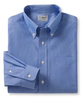Wrinkle Resistant Pinpoint Oxford Cloth Shirt, Slightly Fitted Stripe