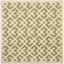 Poolside Green/ Bone Indoor Outdoor Rug (67 Square)