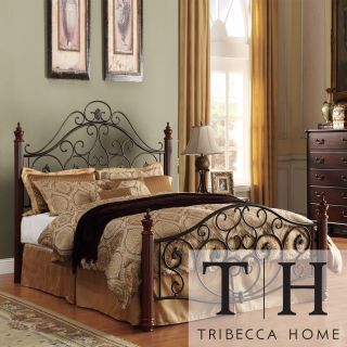Tribecca Home Madera Graceful Scroll Bronze Iron Full size Metal Bed