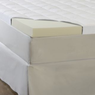 Memory Foam and Fiber 4.5 Mattress Topper, Tan