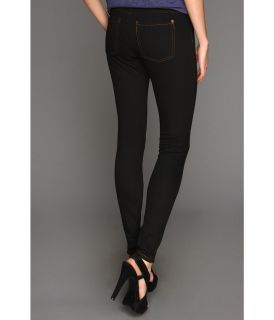 HUE Solid Color Original Jeanz Leggings Womens Casual Pants (Black)