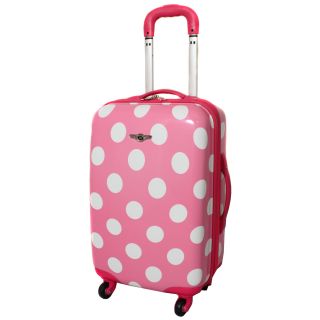 Rockland Pink Polka Dot 20 inch Lightweight Hardside Spinner Carry on Luggage