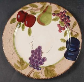 Canterbury Potteries Vintage Fruit Dinner Plate, Fine China Dinnerware   Tan Ban