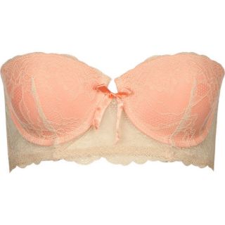 2 Tone Lace Overlay Long Line Bra Coral In Sizes 34B, 32A, 36B, 34A, 34C, 36C F