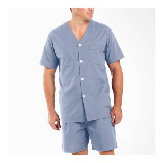 Stafford Short Sleeve Pajama Set, Blue, Mens