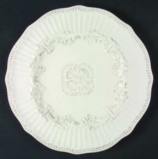 American Atelier Baroque Service Plate (Charger), Fine China Dinnerware   White,