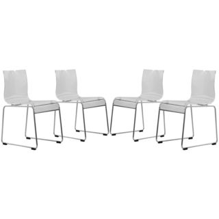 Moreno Transparent Clear Acrylic Modern Chair (set Of 4)