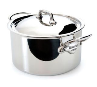 Mauviel 9.5 in Round Mcook Stew Pan w/ 6.4 qt Capacity & Handles, Lid, Stainless