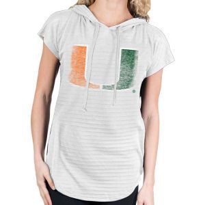 Miami Hurricanes NCAA Womens So Fancy Burnout Hood T Shirt