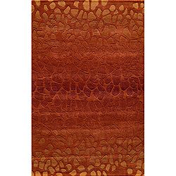 Hand tufted Metropolitan Stones Paprika Wool Rug (36 X 56)