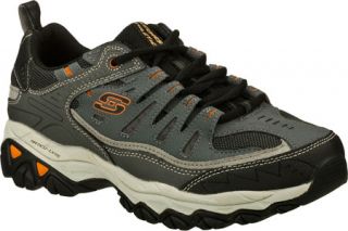 Mens Skechers After Burn Memory Fit   Charcoal/Gray Trainers