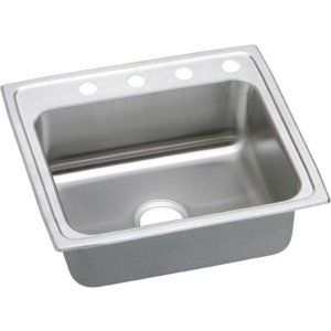 Elkay PSRQ22194 Pacemaker Top Mount Single Bowl Kitchen Sink, Stainless Steel 22
