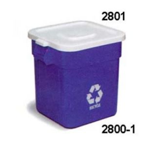 Continental Commercial Square Lid For Model 2800 Huskee Trash Cans, 22 x 22 in, White
