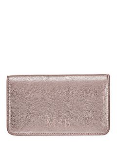GiGi New York Personalized Metallic Leather Wallet   Bronze