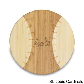 Mlb National League Homerun Bamboo Round Cutting Board (12 inches in diameter x 0.75 inch thick Materials Bamboo Materials Surface wash only with a damp cloth; to prevent wood from warping and cracking, do not submerge in waterMeasurements are approxima