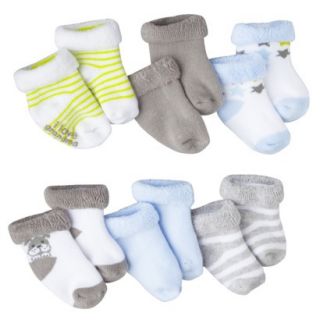 Just One YouMade by Carters Newborn Boys 6 Pack Terry Roll Socks   Assorted 0 