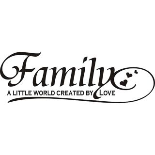 Family A Little World Created By Love Vinyl Wall Art Quote (BlackMaterials VinylTransfers to wall in minutesEasy to apply, removeApplication instructions includedDimensions 10.9 inches high x 33 inches wide  )