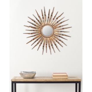 Handmade Arts And Crafts Nova Sun Burst Wall Mirror (CopperMaterials Iron and glassMirror materials Glass with silver backingDimensions 33.1 inches high x 33.1 inches wide x 3.9 inches deep )