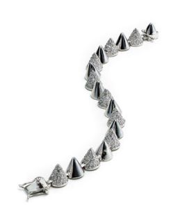 Pave Small Cone CZ Bracelet, Rhodium