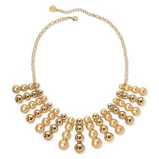 Liz Claiborne Gold Tone Circles Collar Necklace, Gold