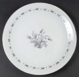 Seyei Teresa 12 Chop Plate/Round Platter, Fine China Dinnerware   Gray Leaf & D