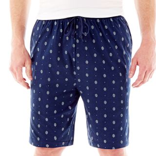 Stafford Knit Pajama Shorts Big and Tall, Navy Geo, Mens