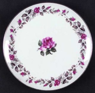 Diamond (Japan) Moss Rose Luncheon Plate, Fine China Dinnerware   Ring Of Roses,